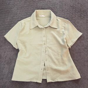 La Hearts Light Green Button Down Shirt